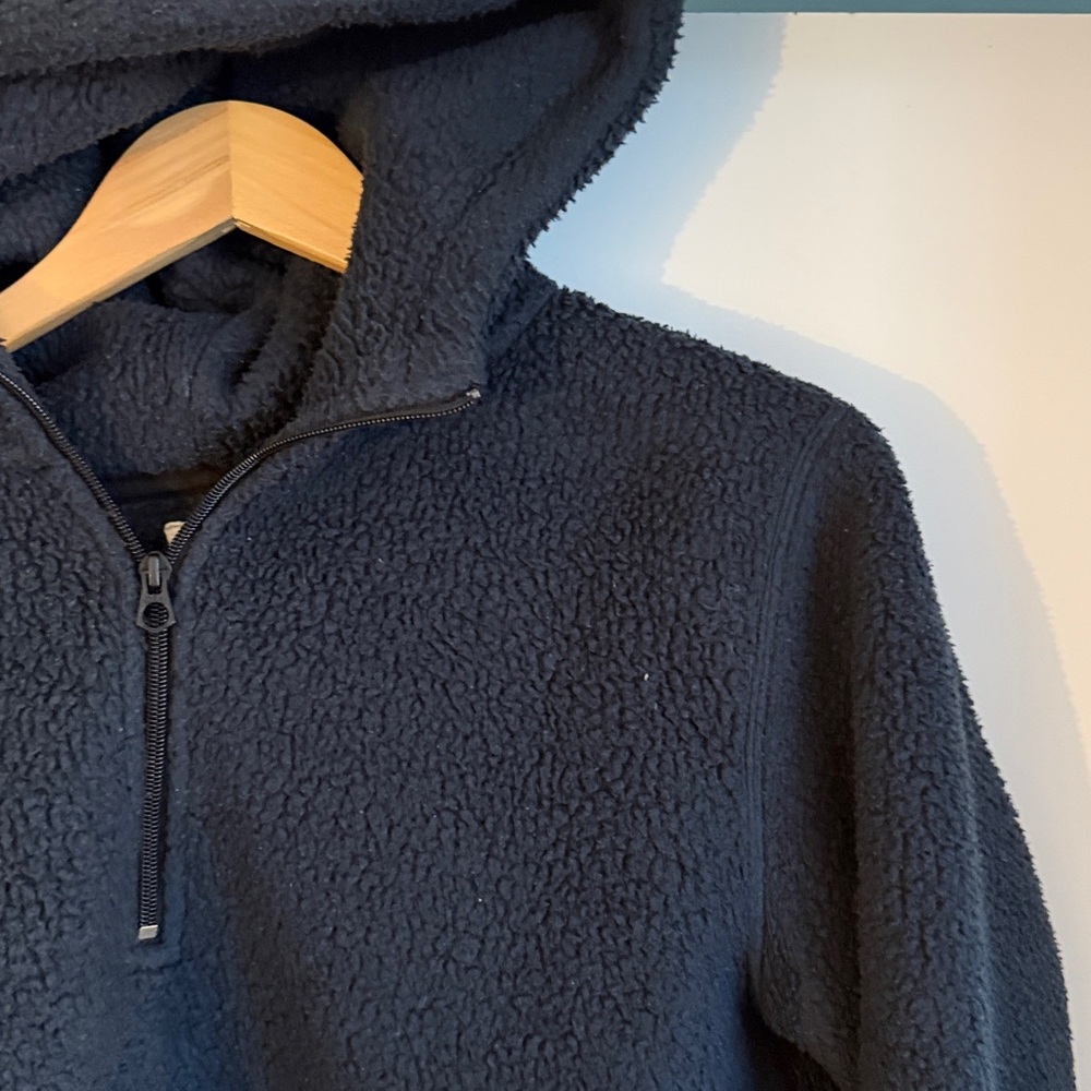 Todd Snyder Champion Sherpa Zip Hoodie in Navy - Medium